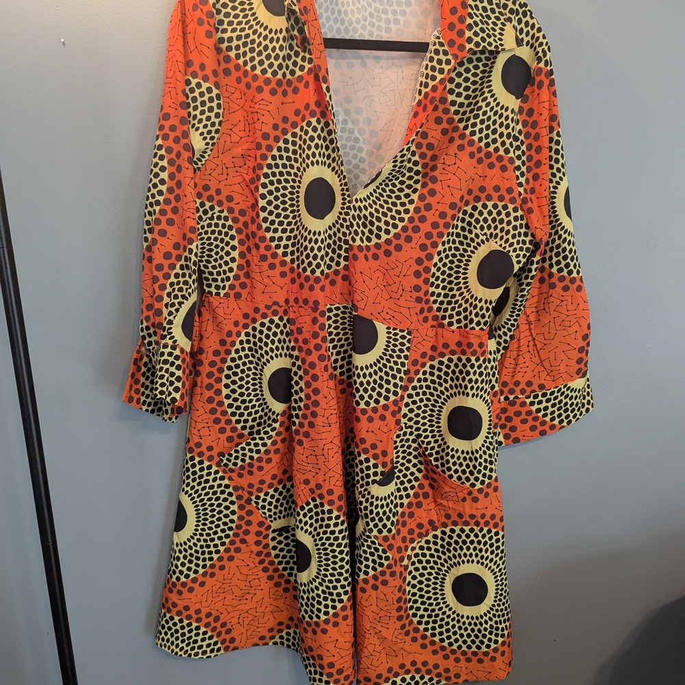 Vibrant Orange and Black Women's Top